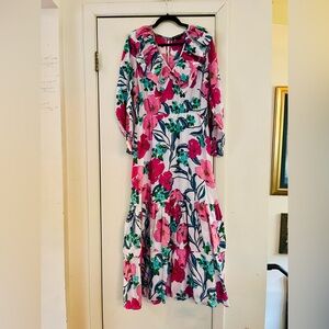 INC Forest Fairy 70s Hostess Metallic Thread Coconut Grove Cotton Prairie Dress